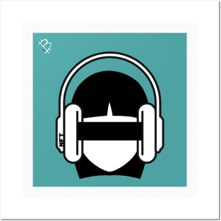 Anonymous Person Wearing Headphones Posters and Art